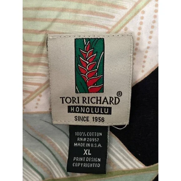 VTG Tori Richard Honolulu Hawaii Shirt Button Down Tropical Palm Leaf  Pocket Me - Picture 7 of 7